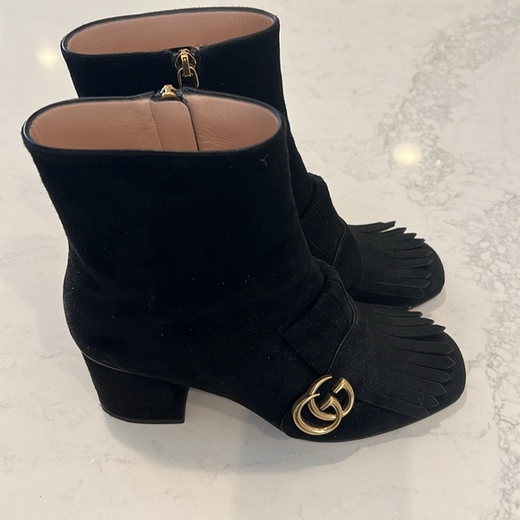 Black Suede Marmont Booties - Picture 2 of 11